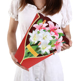 20 x Brand New Pop-up cards, 3D bouquet of lilies, 12 inches, life-size forever bouquet of flowers, birthday greeting cards with note card and envelope for women, girls, wives, mothers - RRP €164.8