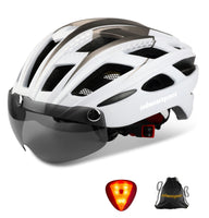 1 x RAW Customer Returns Shinmax Bicycle Helmet Men Women Bicycle Helmet with Visor Magnetic Removable Safety Glasses Bicycle Helmets with Light Adult Cycling Helmet City Helmet Adjustable Breathable Safety Protection MTB Helmet - RRP €45.99