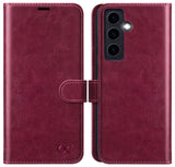 1 x RAW Customer Returns OCASE Phone Case for Samsung Galaxy S24 5G Case Premium Leather Flip Folding Case Shockproof Magnetic Stand Function Card Slots Protective Case for Samsung S24 Case Burgundy - RRP €21.17