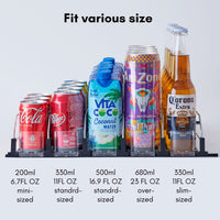 1 x RAW Customer Returns Kevsuvqin Refrigerator Organizer Cans, Self-Advancing Refrigerator Organizer Set 380mm 5 for Cans, Can Be Adjusted to the Width of the Drinks, Fridge Organizer, Can Organizer Refrigerator - RRP €29.99