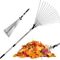 1 x RAW Customer Returns Old Tjikko rake garden, rake, adjustable rake, Gardena leaf rake, metal rake, rake, leaf rake, lawn rake, garden tool - RRP €25.99