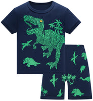 1 x RAW Customer Returns TEDD Baby Summer Short Pajamas Boy Cotton Dinosaur Nightwear Clothes Two Piece Set for Children 1-12 Years - RRP €24.0