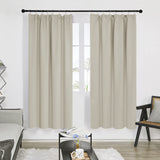 1 x RAW Customer Returns Deconovo blackout curtain, opaque curtain with ruffle tape, curtain for balcony door, thick thermal curtain, cold protection, warm heat protection, 160 x 132 cm height x width , cream, set of 2 - RRP €39.49