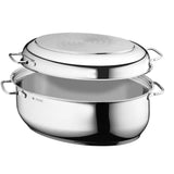 1 x RAW Customer Returns WMF roaster with lid, oven-safe, 8.5l roaster induction, Cromargan stainless steel, induction lid, 41 x 28.5 x 18 cm - RRP €105.88