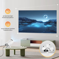 1 x RAW Customer Returns HIPPUS Mini Smart Projector 4K Full HD 1080P 180 Rotation Portable Projector Small Video Projector Mobile Phone Android OS 11.0 with 2.4 5G WiFi Bluetooth 5.0 Automatic Keystone Correction Home Cinema Projector - RRP €120.05