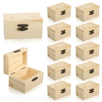 1 x RAW Customer Returns prota Mini Treasure Chest, 12 Pieces Treasure Chests Treasure Chest Children s Birthday Treasure Chest without Engraving Wooden Box with Lid for Painting and Crafting Birthday DIY - RRP €22.78