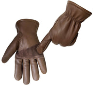 1 x RAW Customer Returns OLSON DEEPAK Leather Work Gloves for Driver Motorcycle Riding Yard Work Farm-Soft and Perfect Fit for Men and Women Retro Winter, XL  - RRP €16.19