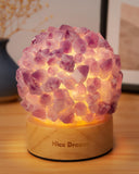 1 x RAW Customer Returns Nice Dream Amethyst Lamp, Crystal Night Light with Wooden Base for Women and Girls Bedroom Decor, Healing Light for Meditation, Yoga, Gift for Christmas and Birthday - RRP €35.99