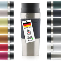 1 x RAW Customer Returns Blumtal thermal mug 350 ml - coffee mug to go made of stainless steel - leak-proof insulated mug cold hot - mug with 360 drinking opening - thermos mug quick-press closure - coffee mug - dark blue - RRP €11.09