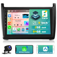 1 x RAW Customer Returns  8-Core 2 64GB Hikity Android Car Radio for VW Polo 2011 2012 2013 2014 2015 2016 with Wireless CarPlay and Wireless Android Auto, 9 Car Stereo with GPS WiFi DSP RDS BT Canbus Rear View Camera - RRP €186.88