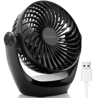 1 x RAW Customer Returns OCOOPA USB fan, small table fan with strong airflow and quiet operation 3 speeds, 360 rotating head, easy to carry for office, home and outdoors - RRP €20.16