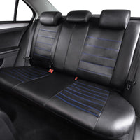 1 x RAW Customer Returns TOYOUN Artificial Leather Car Seat Covers Set Universal Classic Car Seat Covers Seat Protector Car Seat Cover Blue for Front Seats and Rear Seats Car Accessories Interior - RRP €56.87