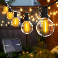 1 x RAW Customer Returns btfarm Solar Fairy Lights Outdoor, 23M 30 3 LED Fairy Lights Bulbs Outdoor Solar G40 Bulbs Waterproof 4 Modes Solar Fairy Lights Outdoor for Garden Balcony Party Wedding Christmas Decoration, Warm White - RRP €49.99