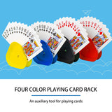 1 x Brand New Card holder for children, pack of 4 card holders for children playing cards, hands-free card stand, playing card holder for playing cards, triangle playing card holder, playing card storage for seniors and children - RRP €13.1