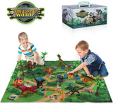 8 x Brand New THEMES Dinosaur Toy Figure with Activity Play Mat Trees, Educational Realistic Dinosaur Playset to Create a Dino World Including T-Rex, Triceratops, Velociraptor, for Kids, Boys and Girls - RRP €215.92