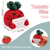 16 x Brand New Tikplus Motivational Gifts Mini Tomato, Knitting Wool Potato Tomato Doll, Pocket Hug Mini Plush for Family Friend Girlfriend Patient - RRP €144.96