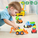 1 x RAW Customer Returns HOLA car toy from 1 year boy, children s toy from 1 year baby toy car toys construction vehicles 4 in 1 set - tractor, bulldozer, tipper, cement mixer toy from 1 2 3 years - RRP €18.14