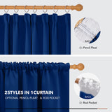 1 x RAW Customer Returns Deconovo Blackout Curtains Opaque Thick Curtains with Ruffle Tape Winter, 138 x 132 cm Height x Width , Royal Blue, Set of 2 - RRP €30.65