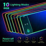 1 x RAW Customer Returns GIM RGB Gaming Mouse Pad 15W Qi Mousepad LED 800x300x4mm 10 Lighting Modes with 10W Fast Charging Qi Wireless Charging for I-Phone 13 13 Pro Cell Phone, Headphones, Waterproof, Non-Slip - RRP €36.99