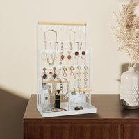 1 x Brand New MingsunTan Jewelry Organizer Stand Jewelry Stand, Jewelry Holder Organizer with Storage Box Jewelry for Earrings Bracelets Rings Necklaces White  - RRP €18.14