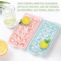 18 x Brand New Huancheng ice cube tray with lid 2 pack, diamond-shaped ice cube tray for freezer, makes 36 pieces for cooling cocktails, whiskey, tea and coffee, blue pink - RRP €181.26