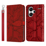 1 x RAW Customer Returns Rostsant Mobile Phone Case for Xiaomi Redmi Note 13 Pro 5G Embossed Tree PU Leather Xiaomi Redmi Note 13 Pro Plus Flip Case Wallet Case Cover for Xiaomi Note 13 Pro 5G Red - RRP €15.11