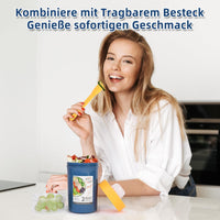 18 x Brand New Lyfeesis M slibecher to Go, 760ml 230ml, Practical Joghurtbecher f r Kinder, 2-in-1 M slibecher to Go mit L ffel, M slischale, M slidose, M slibox, Cornflakes Joghurt to Go Becher Blue  - RRP €345.6