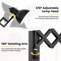 1 x RAW Customer Returns Indoor Wall Light Dimmable with Plug and Switch, Vintage Extendable Scissor Wall Lamp, Adjustable Reading Lamp, E27 Rotatable Bedside Lamp, Wall Lighting Living Room, Bedroom, Office, Black - RRP €56.99