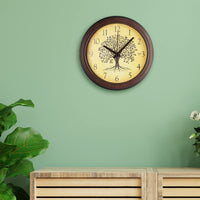 1 x RAW Customer Returns FISHTEC wall clock tree of life 30.5 cm - large numbers - radio controlled and quiet without Tic Tac - frame strip - dial in wood look - retro style - RRP €20.4