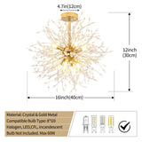 1 x RAW Customer Returns DELIPOP Modern crystal ceiling light, gold firework crystal chandelier ceiling lamp, golden ceiling lights, 8 bulbs G9, lamp for living room, bedroom, dining room, kitchen, hallway - RRP €66.46