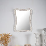 1 x RAW Customer Returns Sintosin Mirror Wall Decorative Wall Mirror Small 23 x 30 cm, Farmhouse Mirror Wall with Wooden Frame, Vintage Mirror White for Living Room, Bedroom, Bathroom, Hallway - RRP €24.19