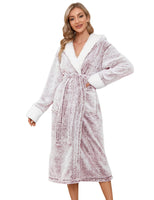 1 x RAW Customer Returns UMIPUBO Women s Bathrobe Dressing Gown Winter Fleece Soft Hooded Bathrobe Pajama Kimono Nightgown with 2 Pockets, Soft Loungewear Dressing Gown Wine Red, M  - RRP €33.1