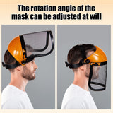 1 x RAW Customer Returns Hestya 2 Safety Face Protection Helmets Adjustable Hard Hat with Visor Chainsaw Helmet Grass Trimmer Face Protection Face Shield Forestry Hat for Gardening Logging Lawn Orange  - RRP €23.99