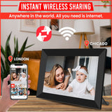 1 x RAW Customer Returns FRAMEO WiFi Digital Photo Frame 10.1 Inch Digital Photo Frame Touch Screen HD 1280x800 Digital Photo Frames with 32GB Memory, Automatic Rotation, Instant Sharing of Moments via APP - RRP €88.5