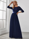 1 x RAW Customer Returns Ever-Pretty Women s Long Empire Waist Bridesmaid Dresses Navy Blue 42 - RRP €84.99