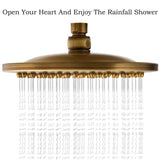 1 x RAW Customer Returns Antique Brushed Brass Round Fixed Shower Head 8 Inch Waterfall Shower Head With Filter Suitable For Bathroom Shower G1 2 Connector Vintage Style Bronze - RRP €41.99