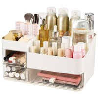 1 x RAW Customer Returns Greentainer makeup organizer with drawers, cosmetic organizer with 8 compartments and 3 drawers for lipstick, brushes, lotions, large dressing table organizer box for bedroom, bathroom white  - RRP €29.99