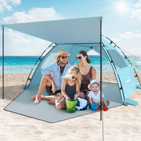 1 x RAW Customer Returns Elegear beach tent for 4-5 people, with extendable sunroof beach tent UV protection 50 with 2 windows, back door with zipper, portable beach tent for family, sun protection beach - RRP €61.43