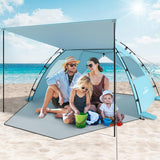 1 x RAW Customer Returns Elegear beach tent for 4-5 people, with extendable sunroof beach tent UV protection 50 with 2 windows, back door with zipper, portable beach tent for family, sun protection beach - RRP €54.99