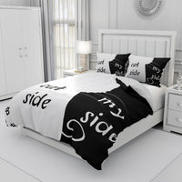 1 x RAW Customer Returns UGZDEA Cat and My Side Print Bedding Set 200x200cm, Bedding 3 Piece Set Black White Soft Microfiber Quilt Set for Adults Bedroom Decoration B, Double 200x200cm  - RRP €37.45