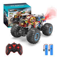 1 x RAW Customer Returns iBlivers Remote Control Car, Remote Control Monster Truck 1 16 Remote Control Monster Truck with Spray Mist Music LED Lights for Children, RC Monster Car Ages 4,5,6,7,8 3-12 Years Old Boy - RRP €39.99