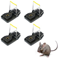 1 x RAW Customer Returns Pack of 4 professional mouse traps, snap trap with bait, rat traps, snap traps, professional snap trap made of plastic, easy to use and hygienic, for fighting rats indoors and outdoors - RRP €11.33