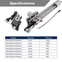 1 x RAW Customer Returns Reciprocating linear actuator DC 24V linear actuator 120RPM linear drive DIY reciprocating motor stroke 3-15cm with speed controller - RRP €80.66