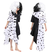 19 x Brand New Cruella Devil Costume Hooded Coat Cardigan - Evil Madame Dress Cardigan - Cruella Deville Costumes Movie Character Disguise Girls for Carnival Halloween Party S  - RRP €410.78