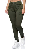 1 x RAW Customer Returns Elara Women s Cargo Pants Slim Fit Denim Chunkyrayan Olive Green YH2527 Olive-34 XS  - RRP €27.18