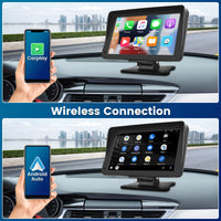 1 x RAW Customer Returns Hikity Wireless Carplay Android Auto Display Car Radio 7 Inch HD Touchscreen Portable Carplay Monitor with Bluetooth Voice Control FM AUX Mirror Link Windshield Mount 32G TF Card - RRP €67.99