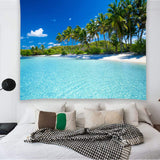 1 x RAW Customer Returns YISURE Extra Large Ocean Beach Tapestry 274 x 203 cm, Blue Sky Transparent Water Pool Ocean Wall Tapestry 274 x 203 cm - RRP €24.05