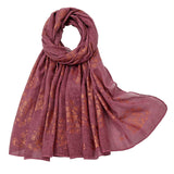 2 x Brand New KAVINGKALY Glitter Gold Beautiful Floral Scarves Lightweight Wraps Scarf Soft Fashion Scarves Wrap for All Seasons Burgundy  - RRP €55.2