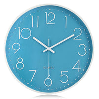 1 x RAW Customer Returns Lafocuse Blue Modern Wall Clock Silent 30cm, 3D Numbers Without Ticking Noise, Quartz Wall Clock Analogue Easy to Read Decoration for Living Room Children s Room School Kitchen Office - RRP €18.99