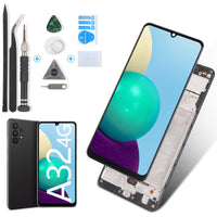 1 x RAW Customer Returns RongZy Display for Samsung Galaxy A32 4G A325F A325F DS A325M A325N LCD Screen Replacement Touch Display Digitizer Assembly for Samsung A32 4G with Kit Black with Frame  - RRP €28.22